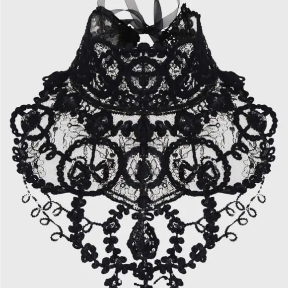 Anne Fontaine Accessories - Elegant Black Lace Choker Necklace - Faneva Collar